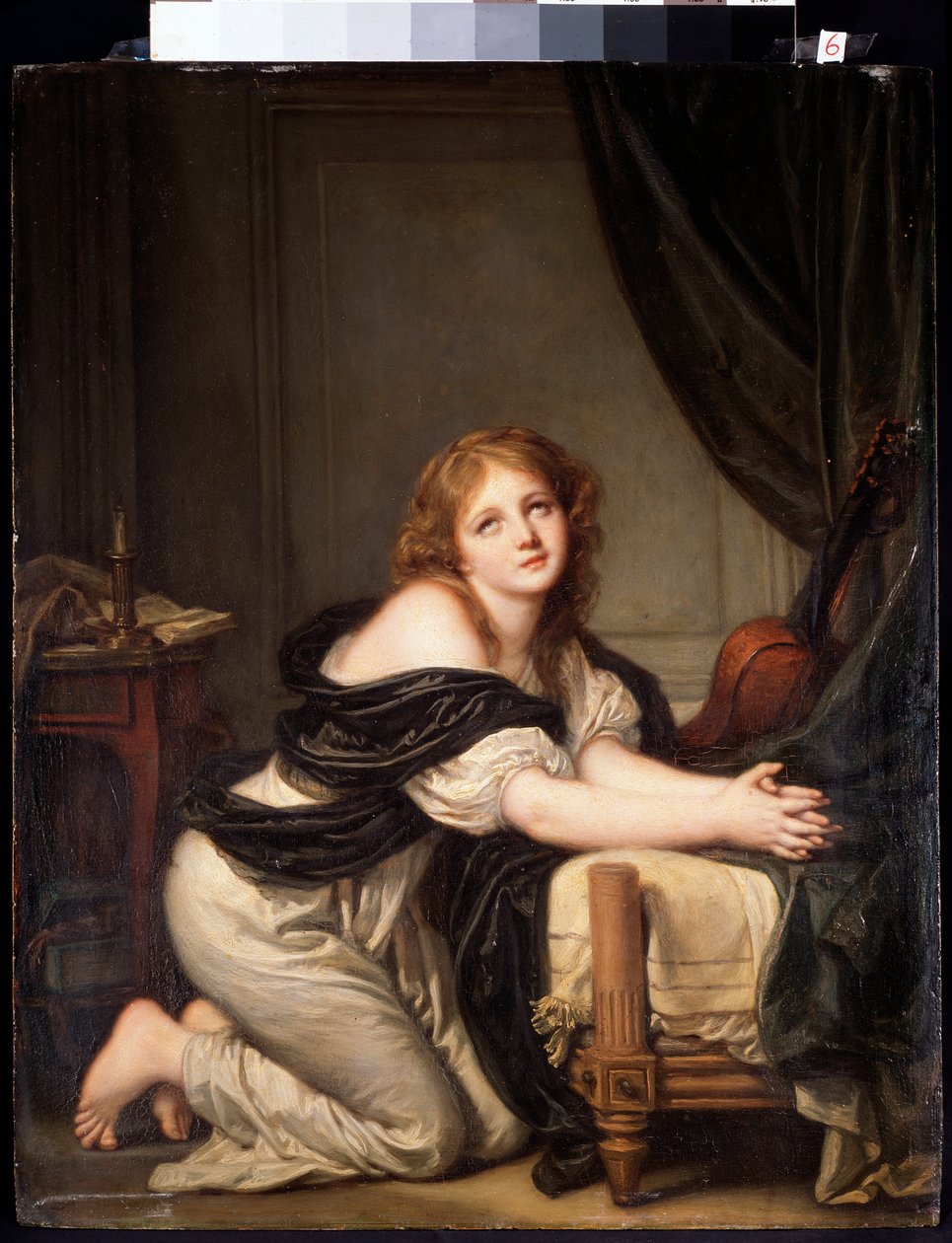 Modlitwa poranna (olej na płótnie) autorstwa Jean Baptiste Greuze