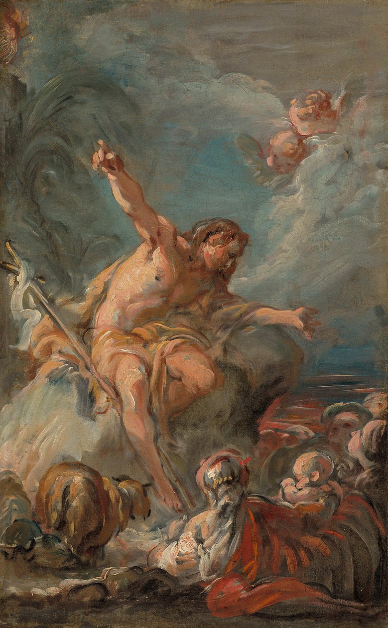 Głoszenie św. Jana Chrzciciela na pustyni autorstwa Jean Baptiste Henri Deshays