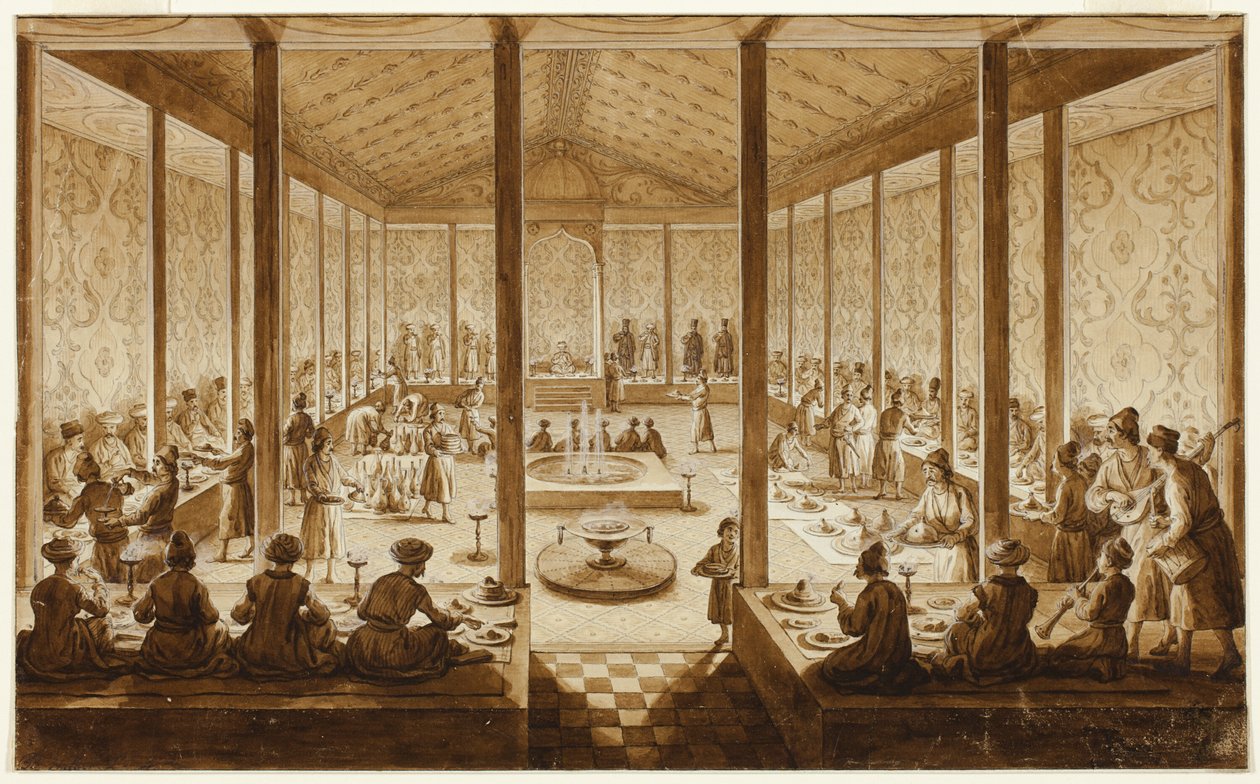 Orientalna scena bankietowa autorstwa Jean Baptiste Hilaire