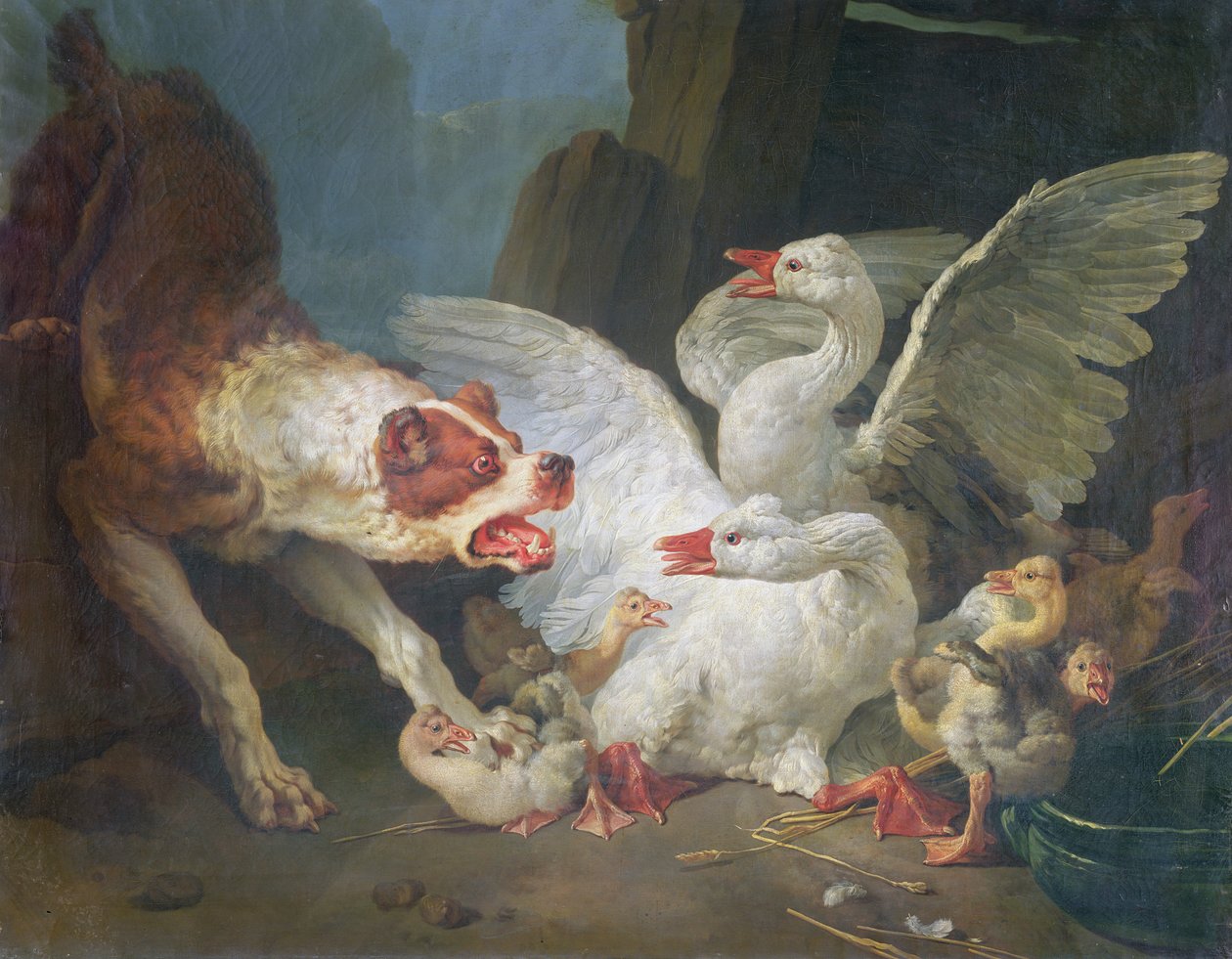 Галуу руу дайрч буй нохой, 1769 он autorstwa Jean Baptiste Huet