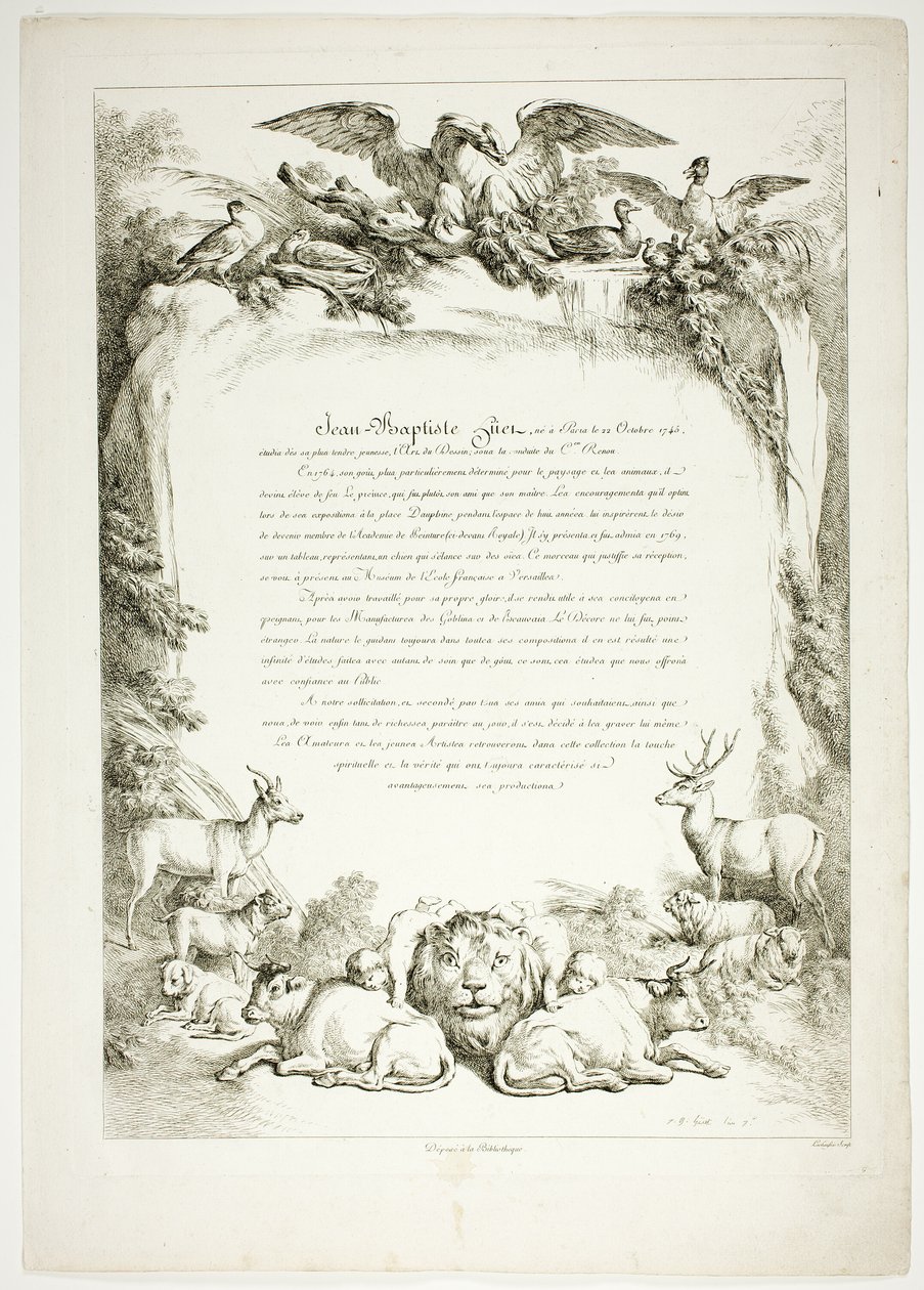 Strona biografii z Oeuvres de J. B. Huet autorstwa Jean Baptiste Huet