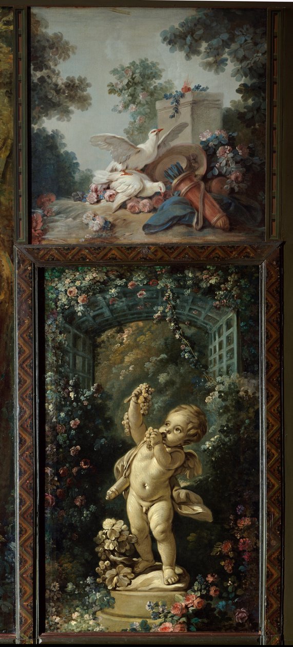 Panel drzwiowy salonu grawera Gilles Demarteau (1722-1776): ofiara przy ołtarzu Miłości i Miłości z winogronami. Studium Jeana Baptiste Hueta (1745-1811) XVIII-wieczny Paryż, Musee Carnavalet autorstwa Jean Baptiste Huet