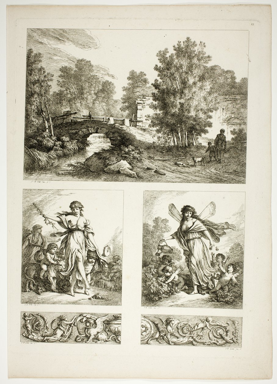 Płyta 22 z 38 z Oeuvres de J. B. Huet autorstwa Jean Baptiste Huet