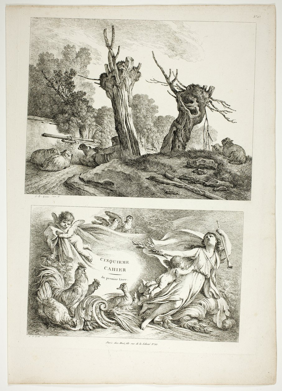 Płyta 25 z 38 z Oeuvres de J. B. Huet autorstwa Jean-Baptiste Huet