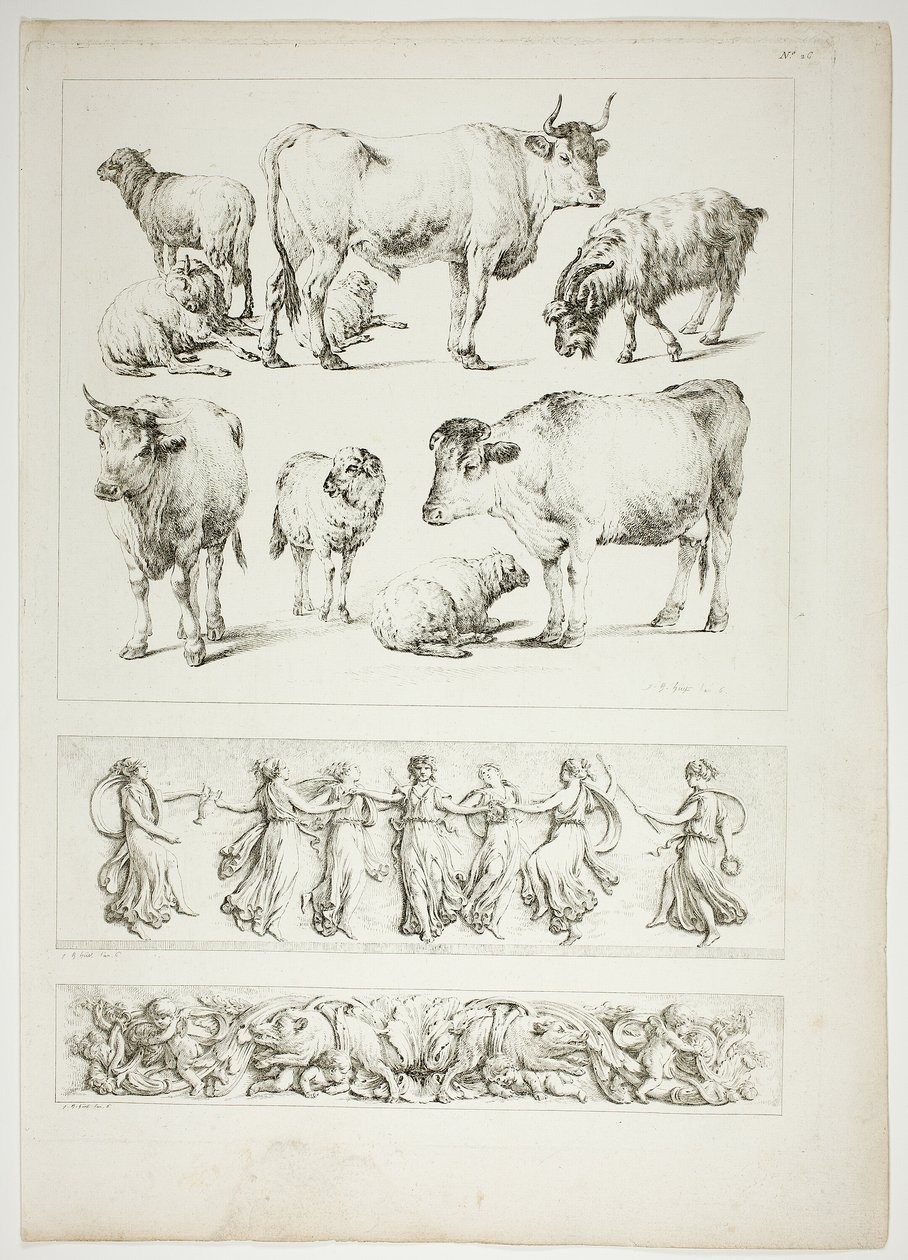 Płyta 26 z 38 z Oeuvres de J. B. Huet autorstwa Jean Baptiste Huet