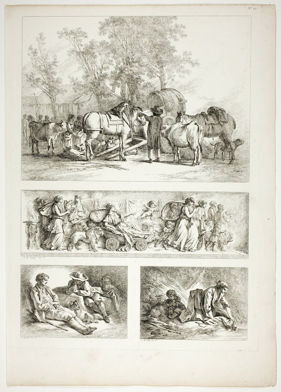 Płyta 27 z 38 z Oeuvres de J. B. Huet autorstwa Jean Baptiste Huet