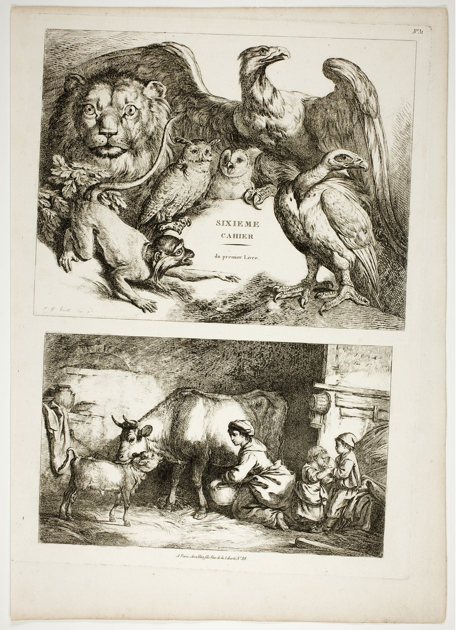 Tablica 31 z 38 z Oeuvres de J. B. Huet autorstwa Jean Baptiste Huet