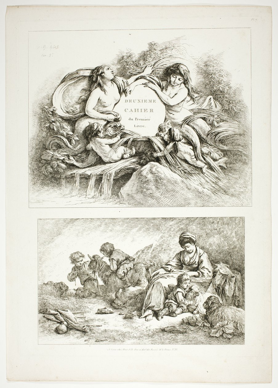 Tablica siódma z 38, z Oeuvres de J. B. Huet autorstwa Jean Baptiste Huet