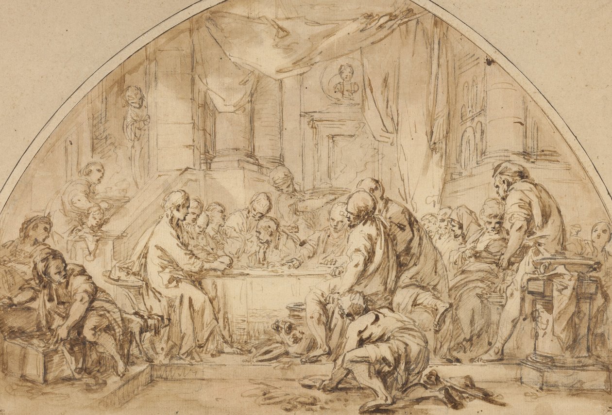 Studium do Ostatniej Wieczerzy, ok.1792 autorstwa Jean Baptiste Huet