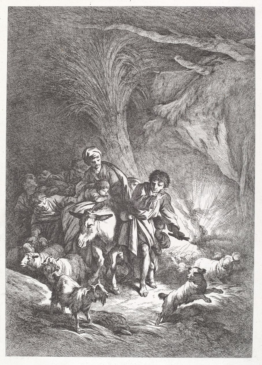 Ucieczka do Egiptu autorstwa Jean Baptiste Huet