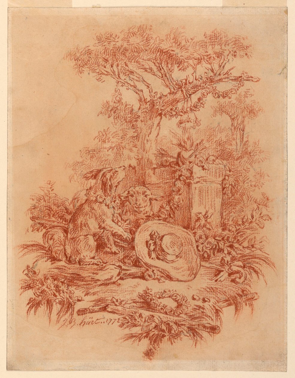 Rysunek, Pastorale, 1772 autorstwa Jean Baptiste Huet