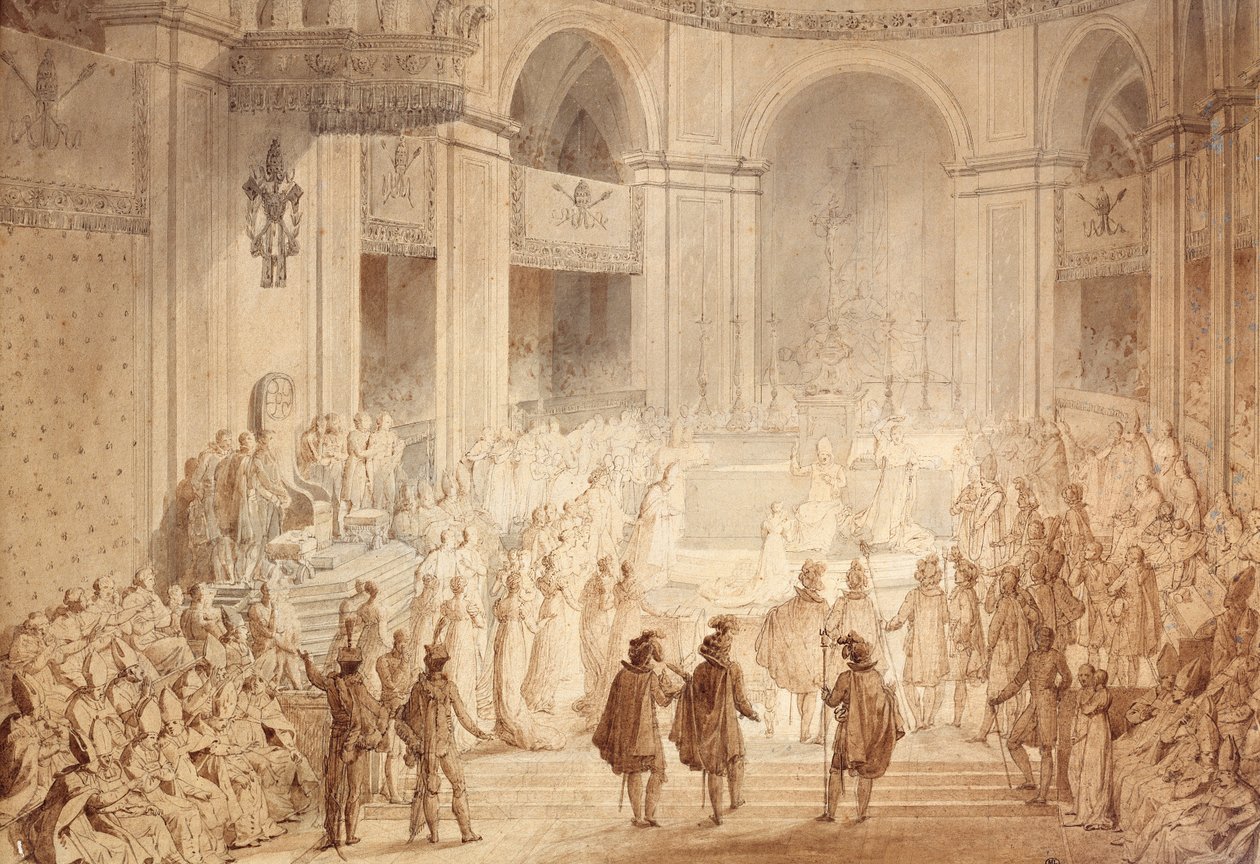 Koronacja Napoleona I w Notre Dame autorstwa Jean Baptiste Isabey