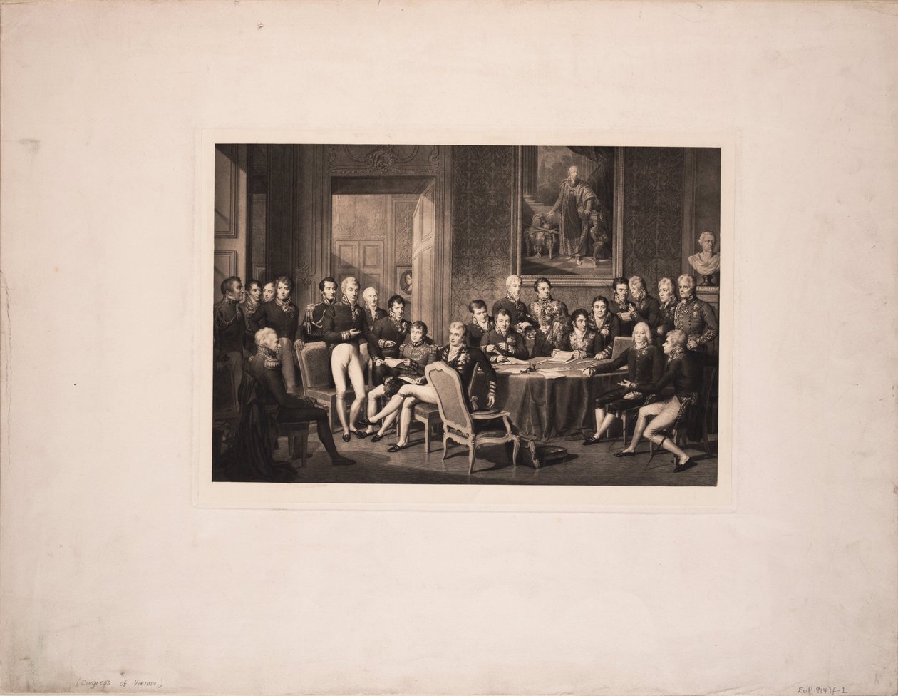 Kongres Wiedeński, ok. 1930 r. 1815 autorstwa Jean Baptiste Isabey