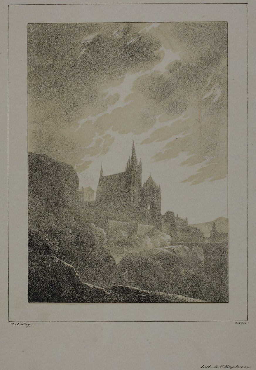 Widok kościoła autorstwa Jean Baptiste Isabey