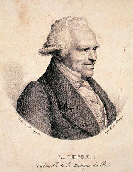 Jean-Louis Duport (1749-1819) grawerowane przez Madame Augustin (lito) autorstwa Jean Baptiste Jacques (after) Augustin