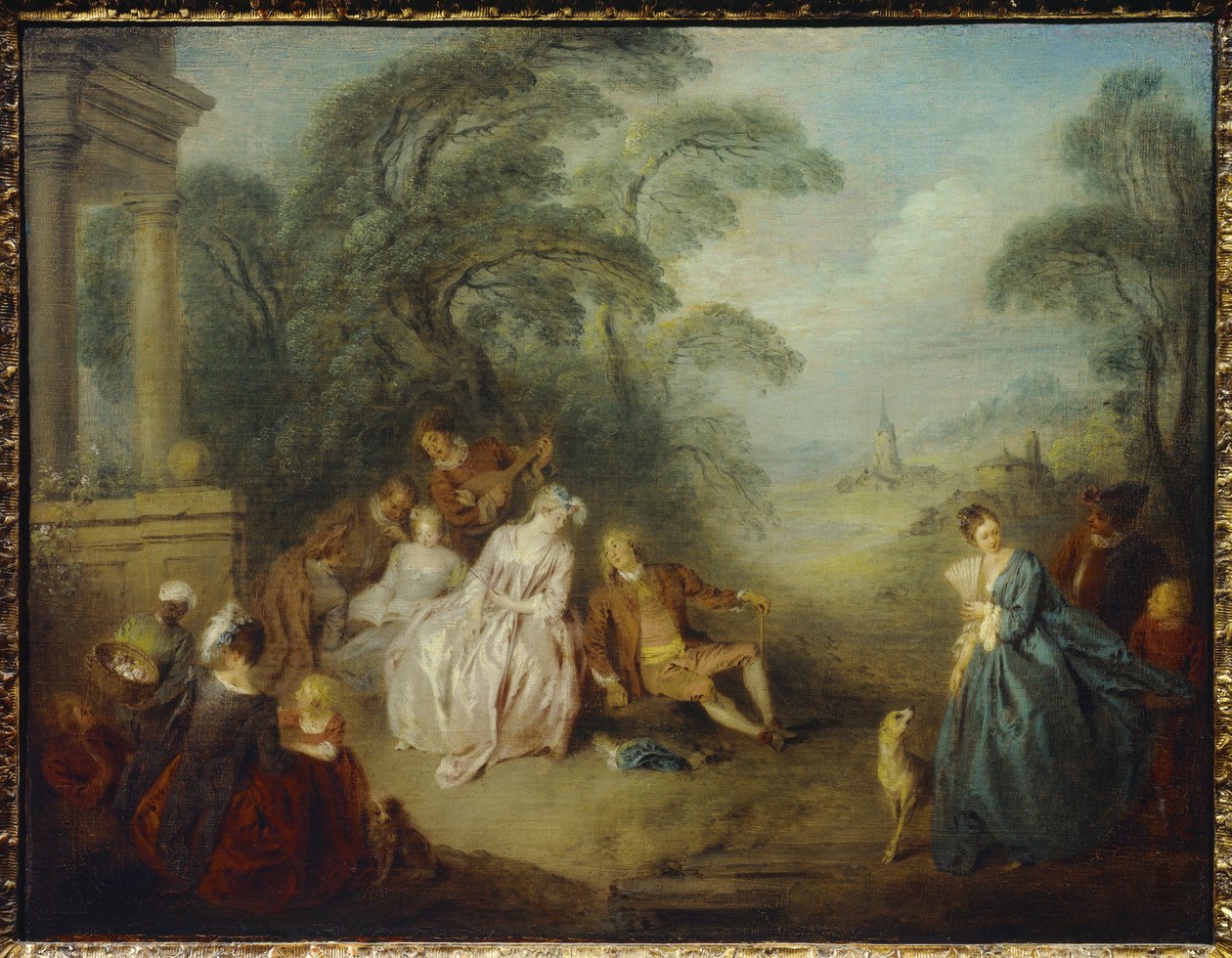 Zmontowany w parku Obraz Jeana Baptiste Patera (1695-1736) XVIII wiek autorstwa Jean Baptiste Joseph Pater