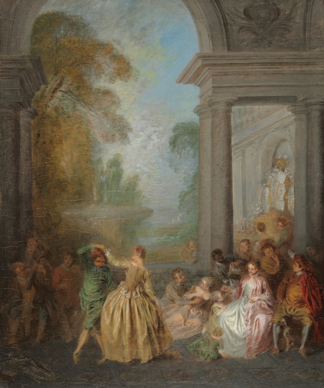 Tancerze w pawilonie, lata 1720 autorstwa Jean Baptiste Joseph Pater