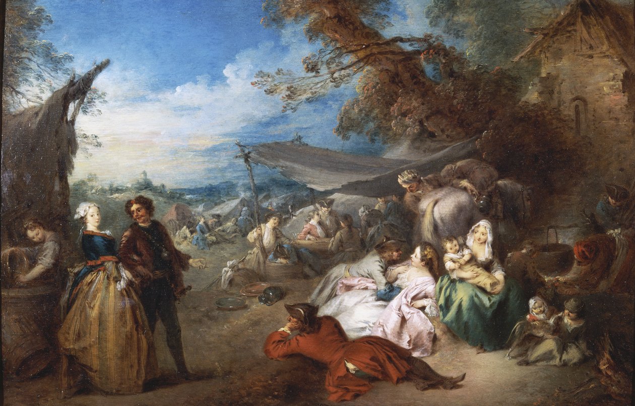 Zatrzymanie wojsk, zwane pokojem autorstwa Jean Baptiste Joseph Pater