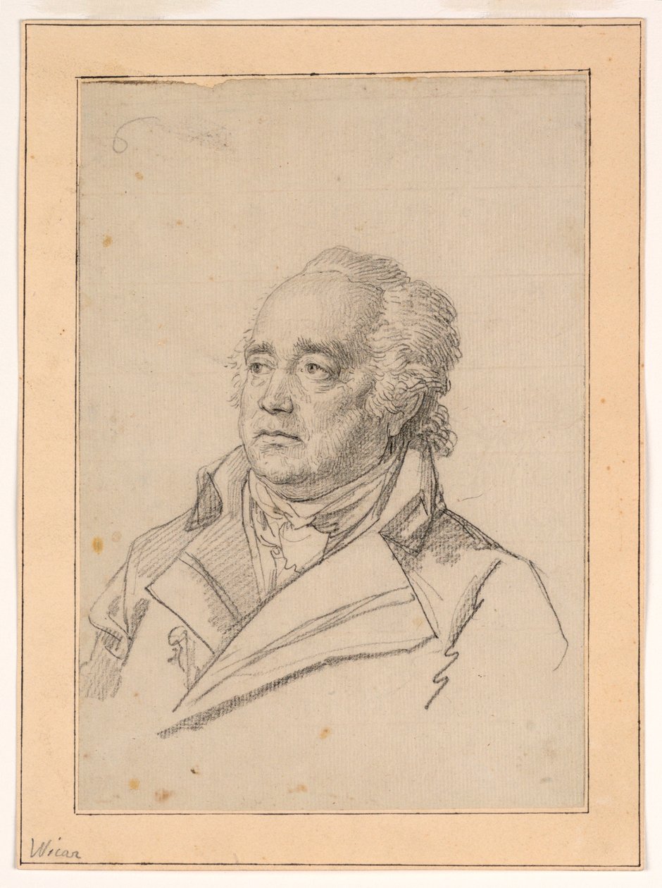 Portret mężczyzny, Giuseppe Valadier autorstwa Jean Baptiste Joseph Wicar
