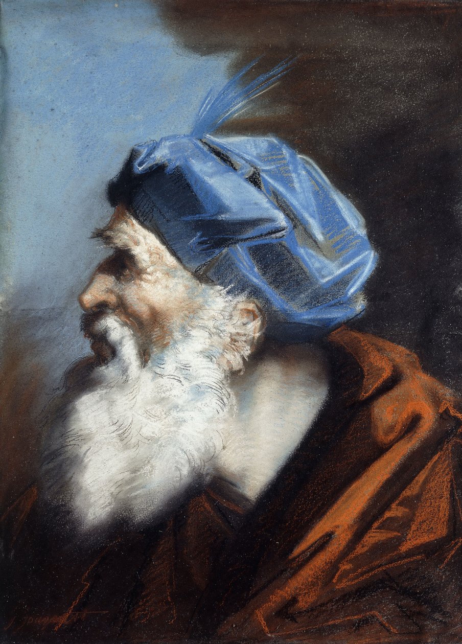 Głowa Józefa z Arymatei, patrząc w lewo, autorstwa Jean Baptiste Jouvenet