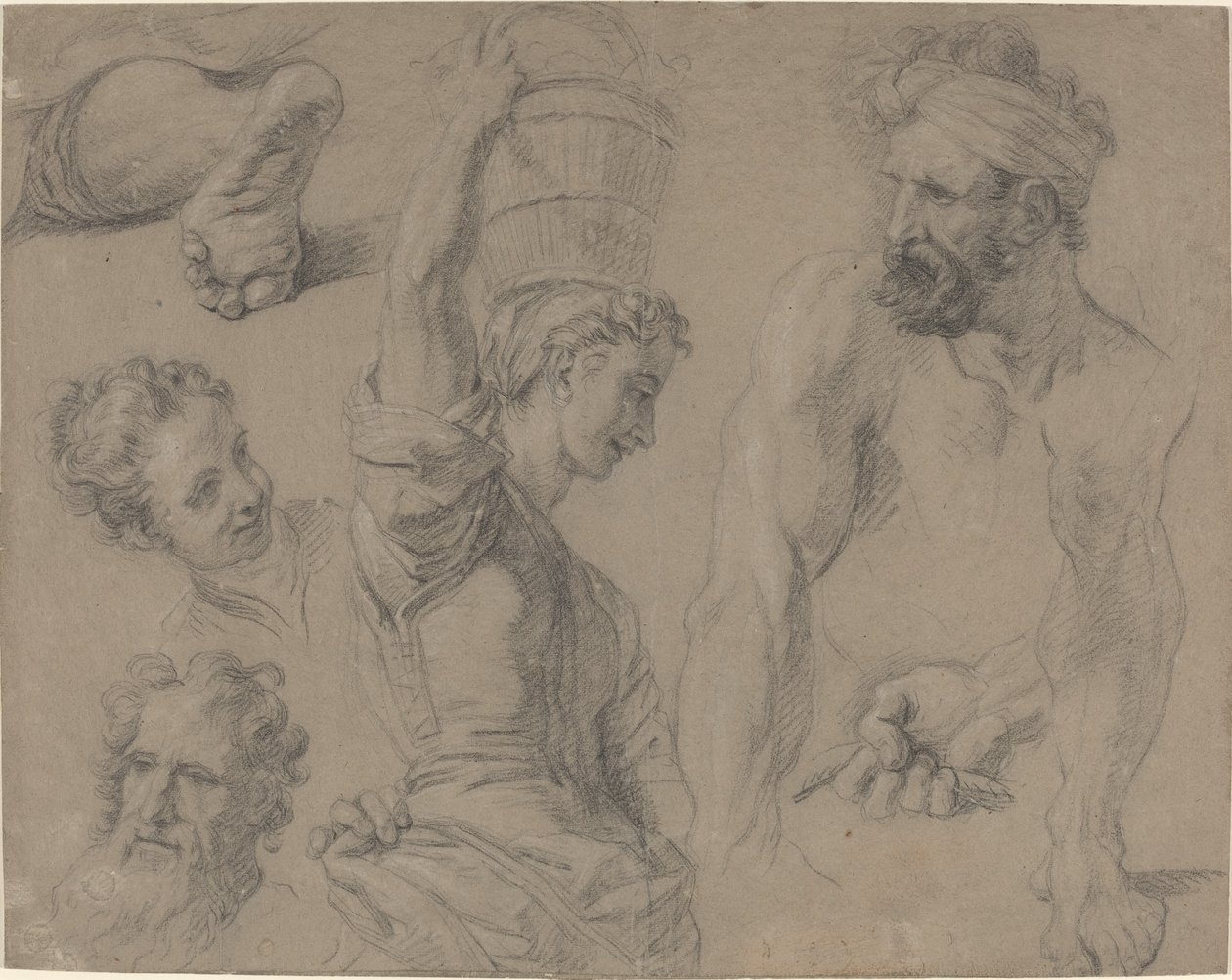 Studium Cudownego Pociągu Ryb (?) autorstwa Jean Baptiste Jouvenet
