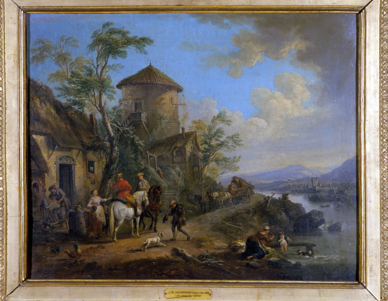Scena wiejska: „Uderzenie strzemienia” - obraz J.B Lallemanda (1716 - 1803), koniec XVII wieku, Muzeum Sztuk Pięknych w Dijon. autorstwa Jean Baptiste Lallemand