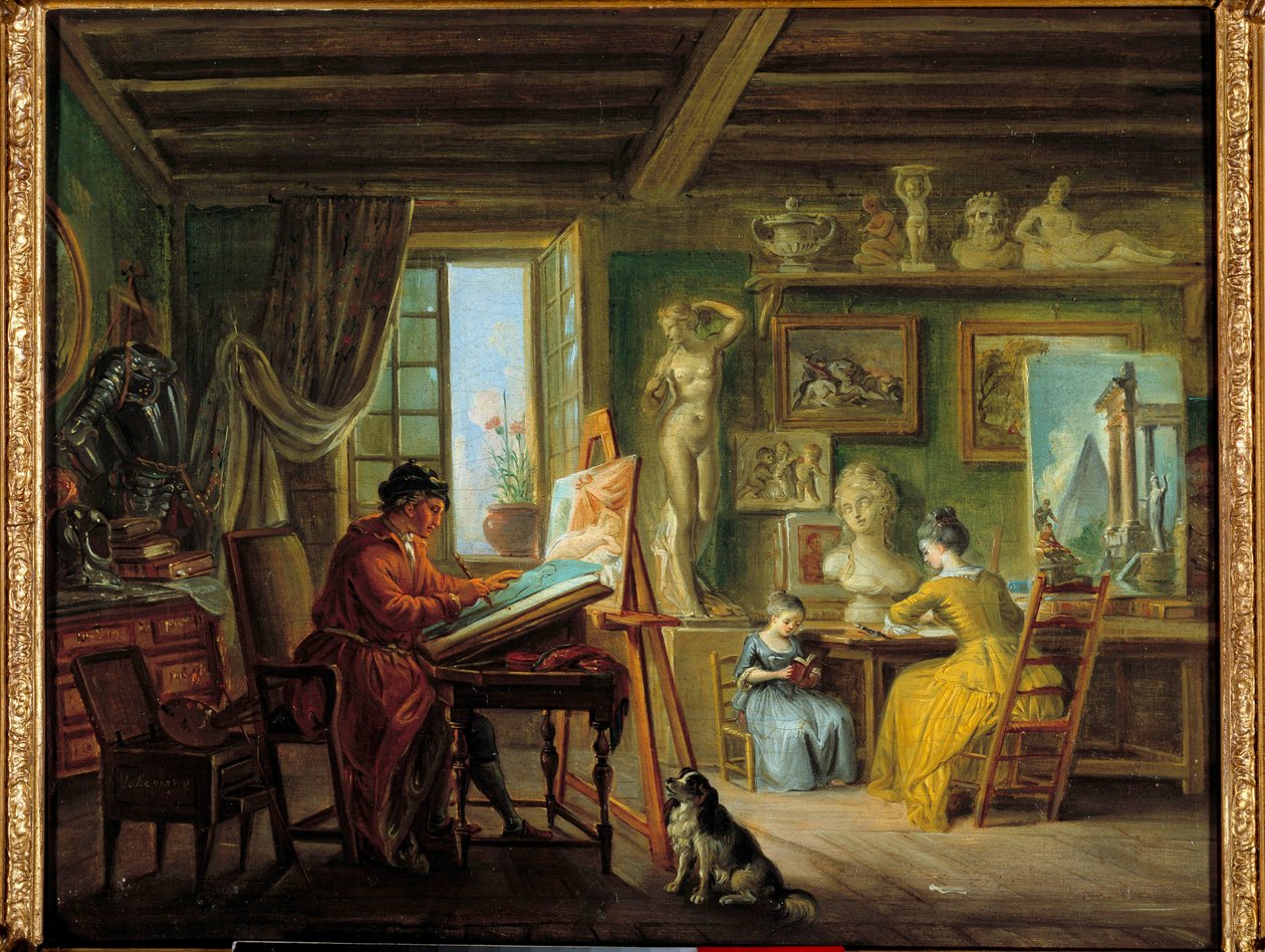 Warsztat malarza Malarstwo Jean Baptiste Lallemand (1710-1803) XVIII w. Dijon, Muzeum Sztuk Pięknych autorstwa Jean Baptiste Lallemand