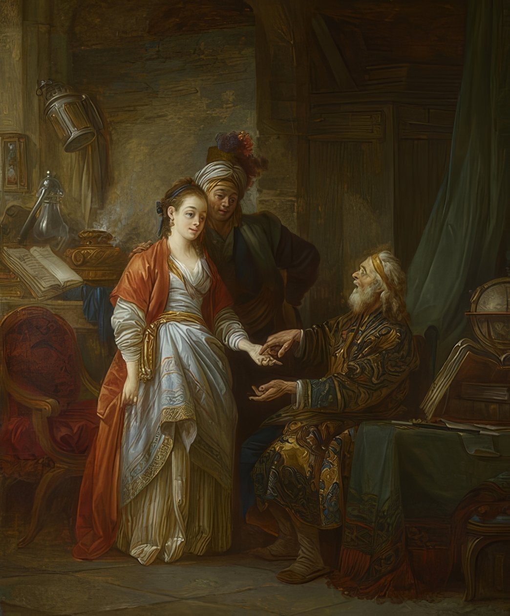 Czarodziej. Około 1775 autorstwa Jean Baptiste Le Prince