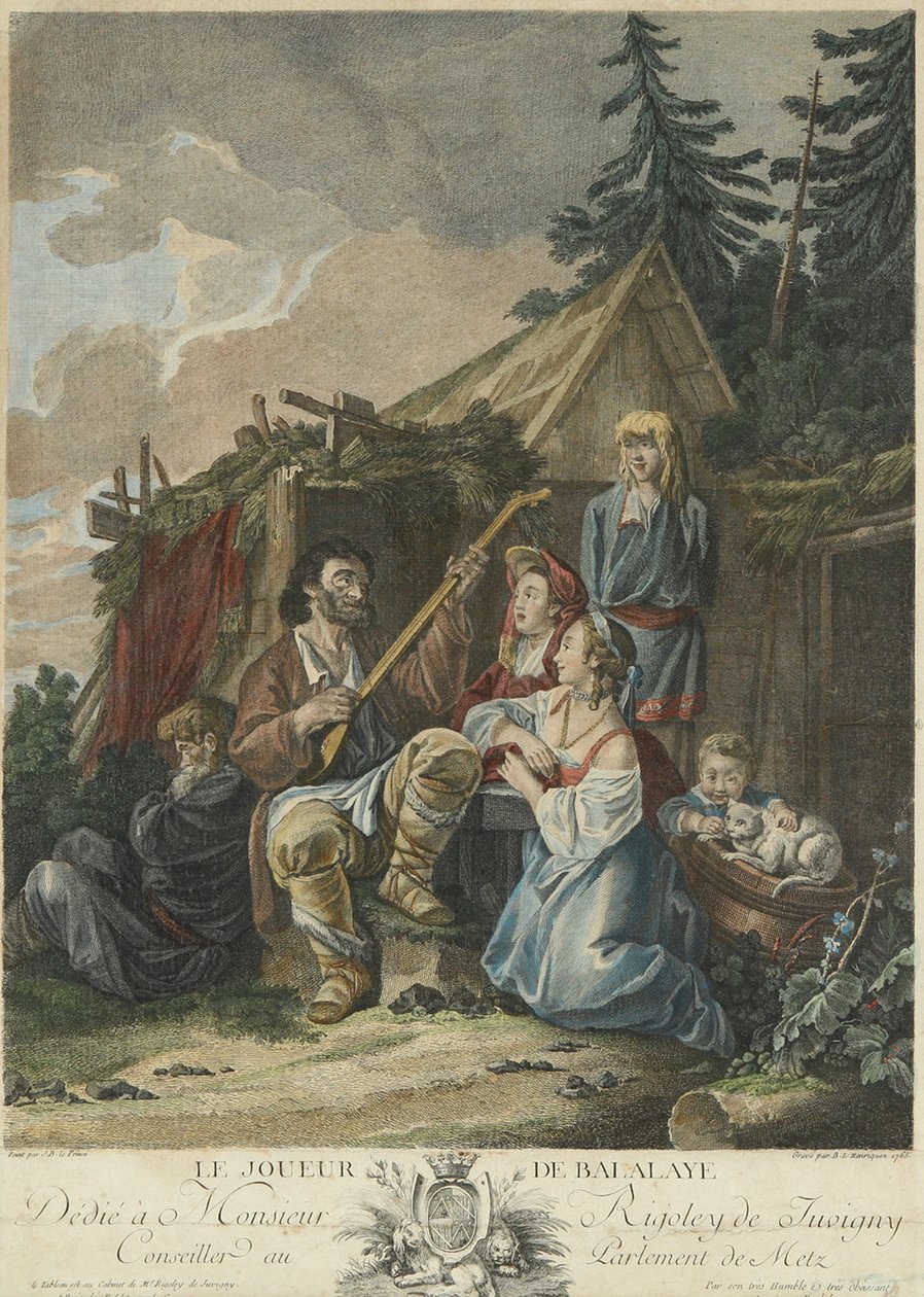 Gracz Bałałajki, 1765 autorstwa Jean Baptiste Le Prince