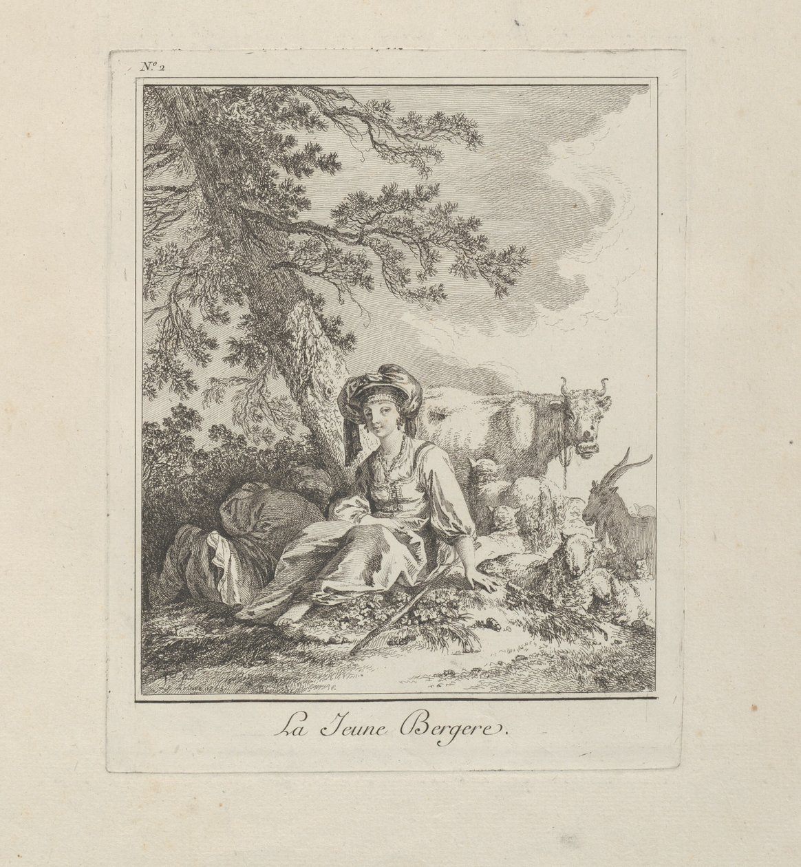 Młoda Pasterka, płyta druga z Różnego Ubioru Ludów Północy autorstwa Jean Baptiste Le Prince