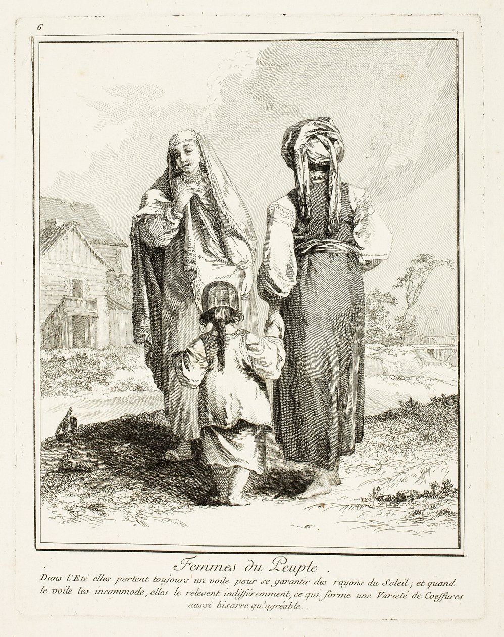 Kobiety z ludu, płyta szósta z Różnego ubioru ludów Północy autorstwa Jean Baptiste Le Prince