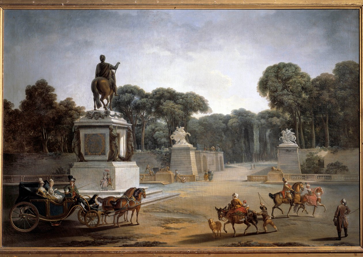 Place Louis XV Widok na Place Louis XV obecny Place de la Concorde w Paryżu. Obraz Jean-Baptiste Leprince (1734-1781) autorstwa Jean Baptiste Leprince