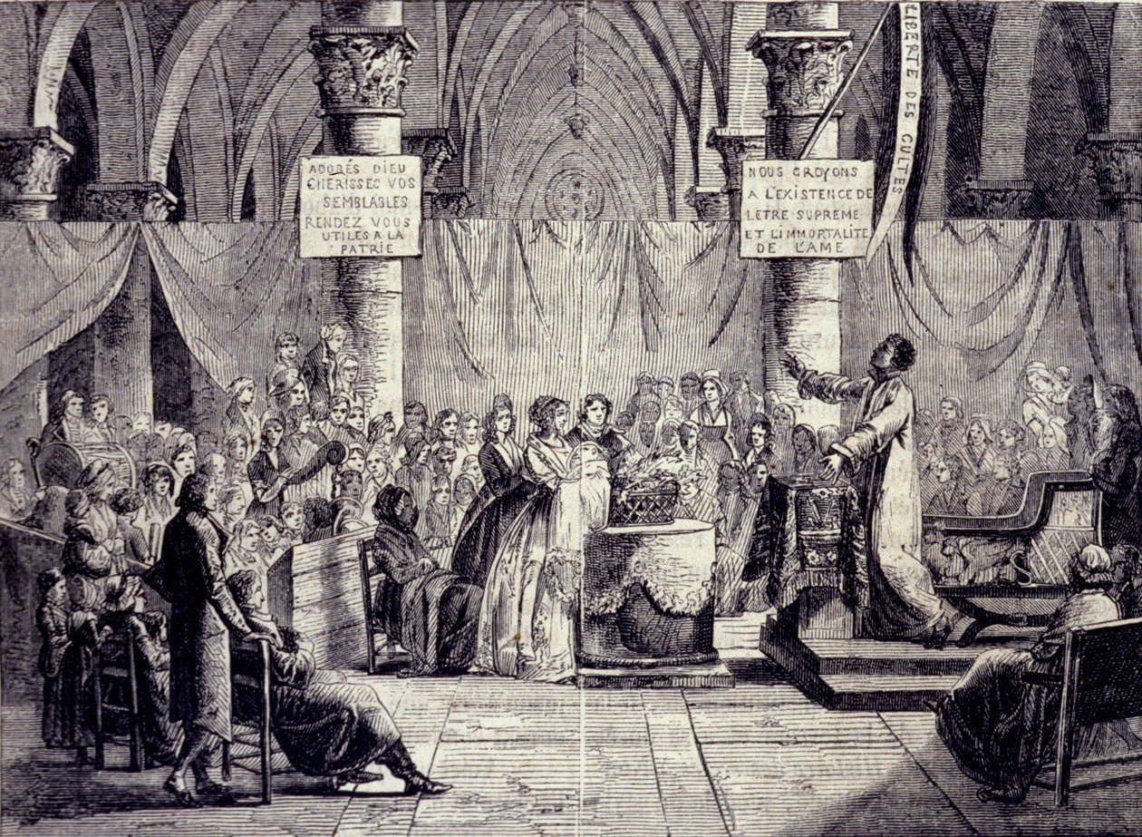 Chrzest członków sekty teofilantropii w latach 1796-1800. autorstwa Jean Baptiste Mallet