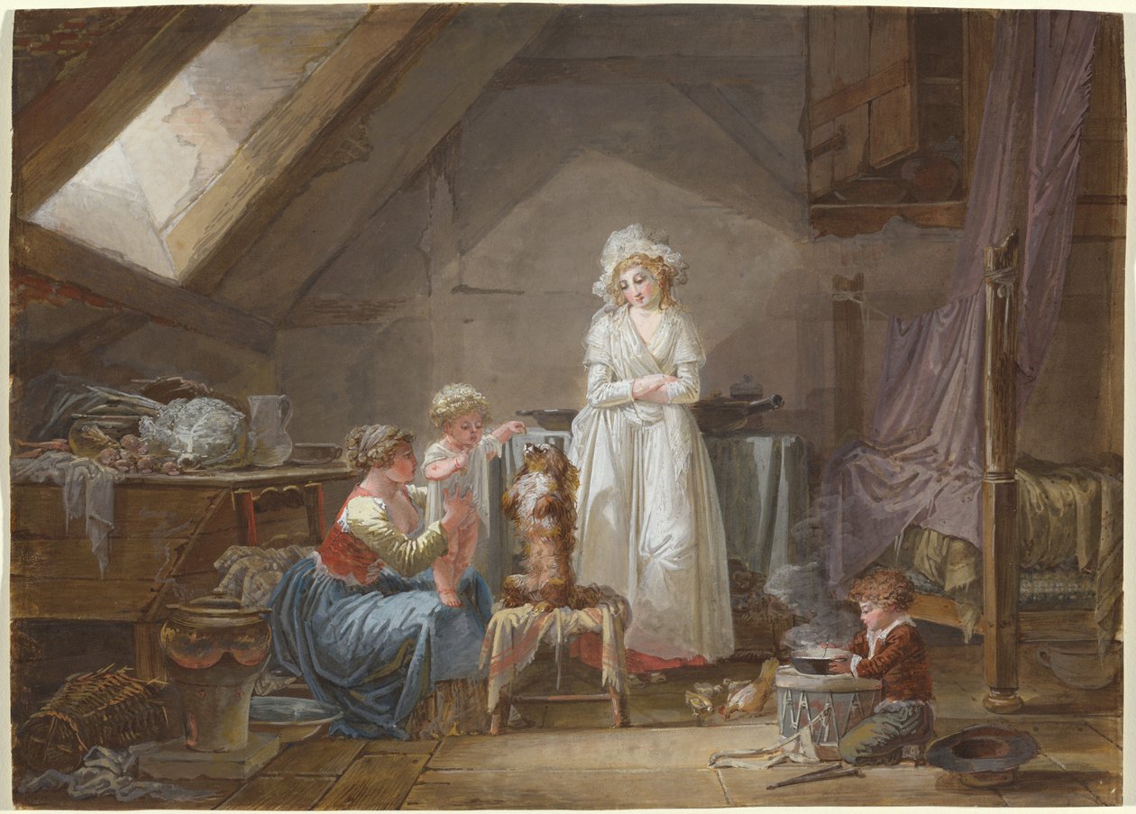 Młoda francuska markiza na wygnaniu w Lozannie autorstwa Jean Baptiste Mallet