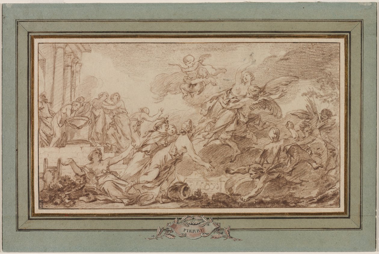 Boreas porywający Oreithyia, ok. 1930 1755-1760. autorstwa Jean Baptiste Marie Pierre