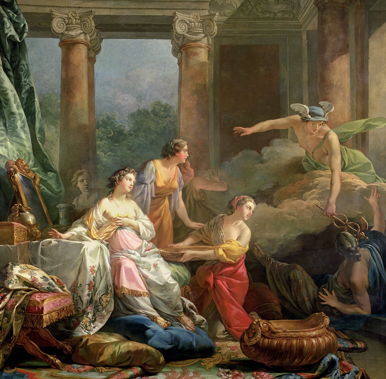 Merkury, Herse i Aglauros, 1763 autorstwa Jean Baptiste Marie Pierre