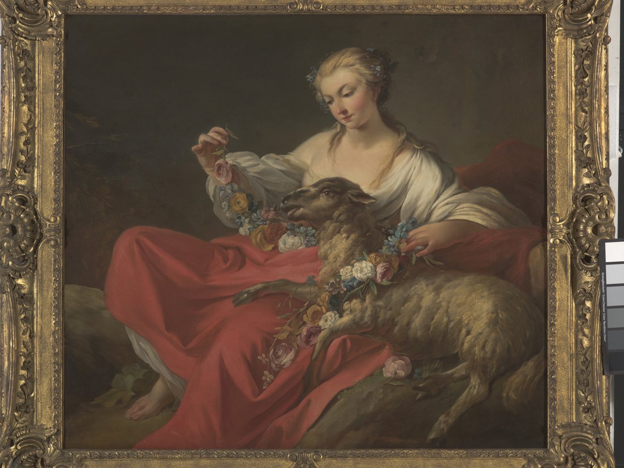 Ulubiona jagnięcina (Le Mouton Favori) (olej na płótnie) autorstwa Jean Baptiste Marie Pierre