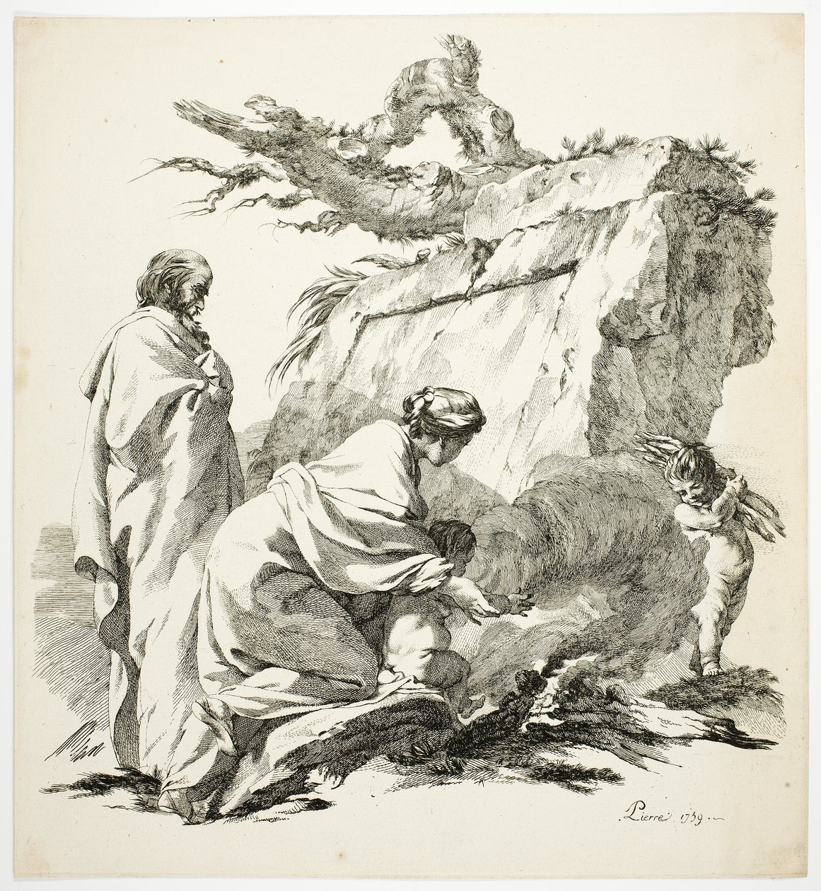 Ucieczka do Egiptu autorstwa Jean Baptiste Marie Pierre
