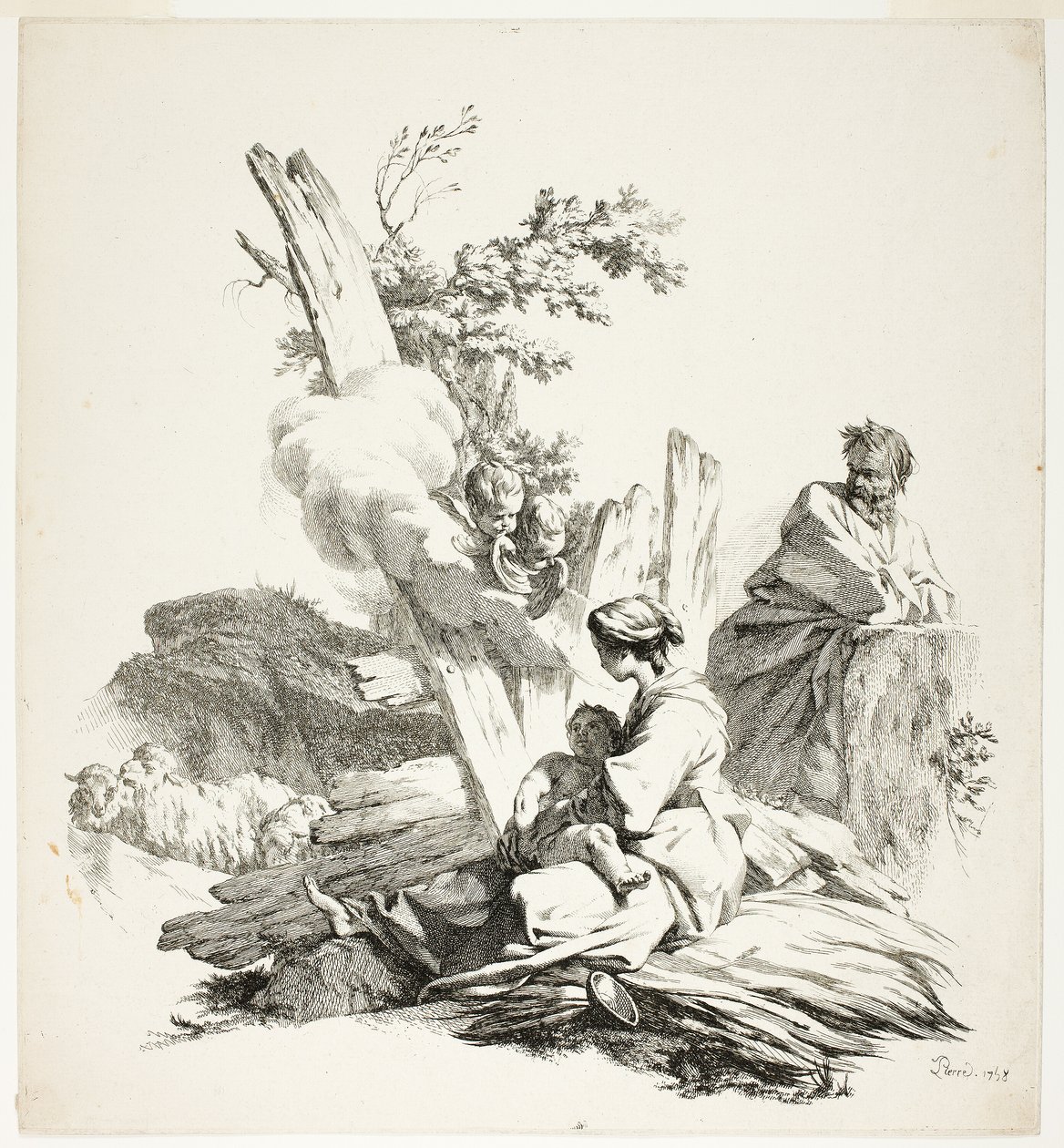 Ucieczka do Egiptu autorstwa Jean Baptiste Marie Pierre