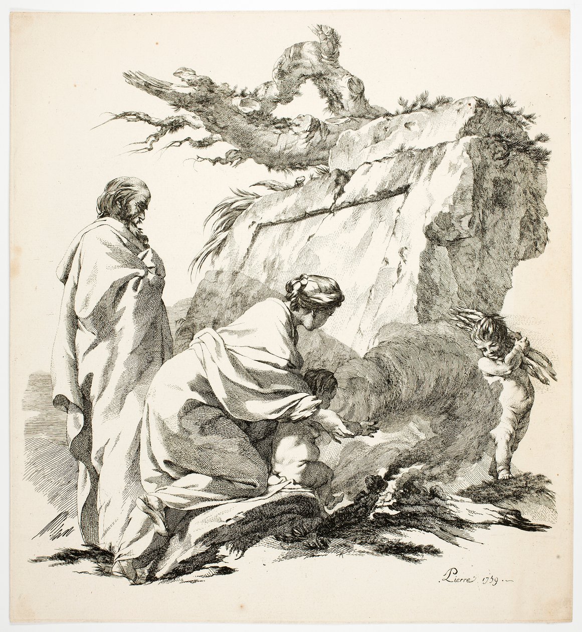 Ucieczka do Egiptu autorstwa Jean Baptiste Marie Pierre