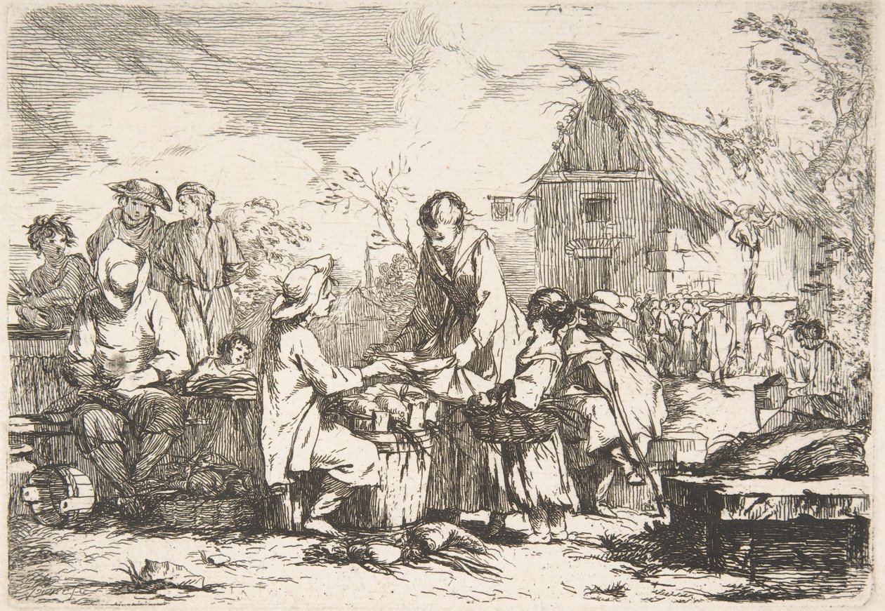 Wiejski Rynek Wiejski Rynek, XVIII wiek. autorstwa Jean Baptiste Marie Pierre