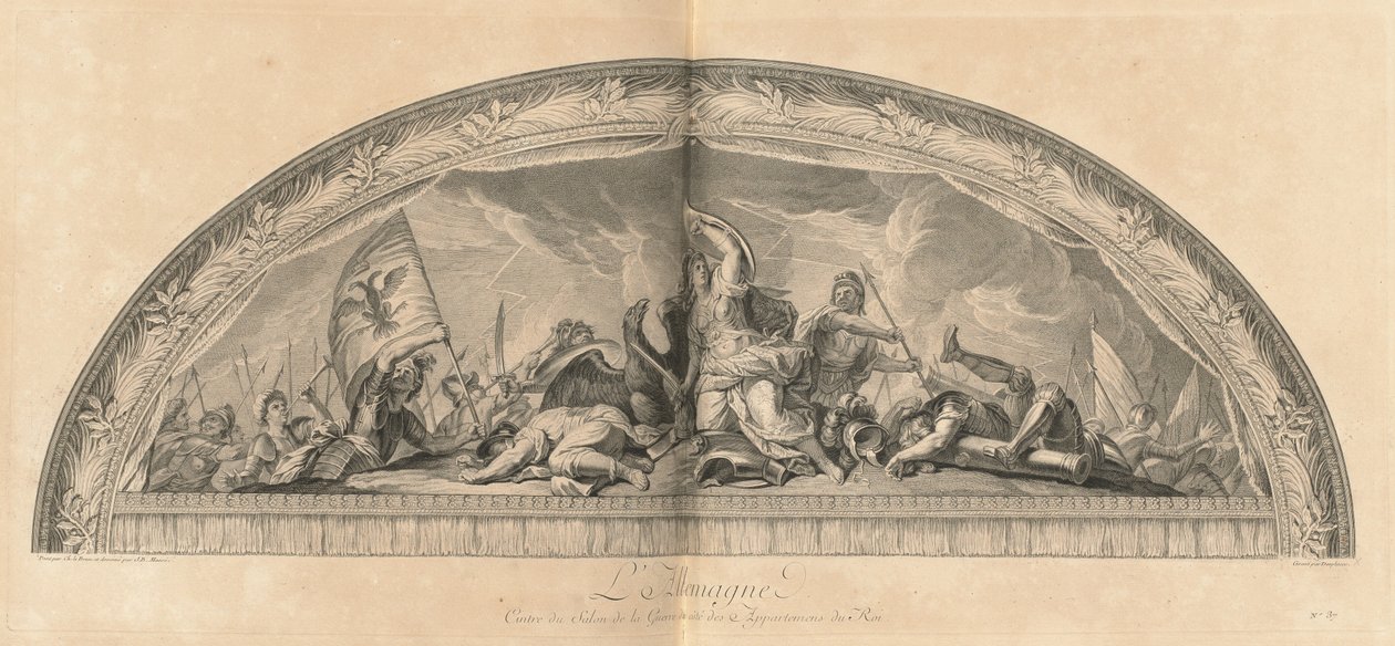 Niemcy, Centrum Salonu Wojennego przy Komnatach Króla (Niemcy, Centrum Salonu Wojny przy Komnatach Króla) [pl. 37] autorstwa Jean Baptiste Masse