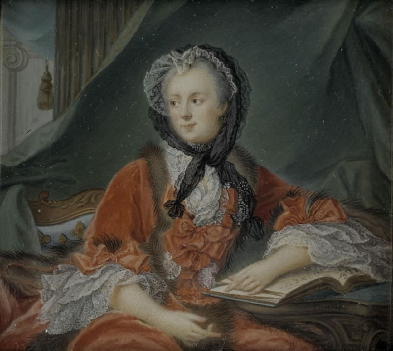 Portrait of Marie Leszczinska, Queen of France (1703-1768) autorstwa Jean Baptiste Masse