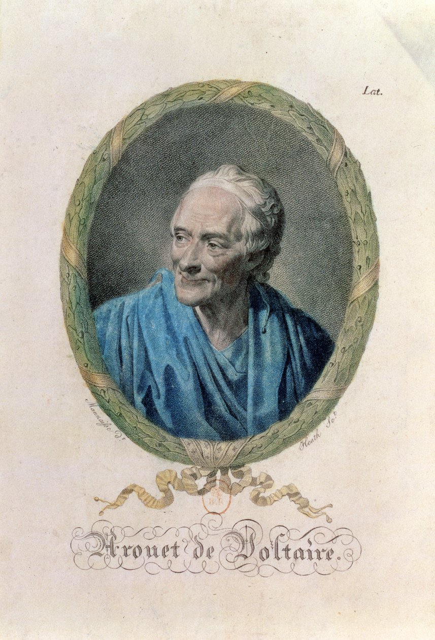 Francois Marie Arouet de Voltaire (1694-1778) wyryty przez Jamesa Heatha (1757-1834) autorstwa Jean Baptiste Mauzaisse