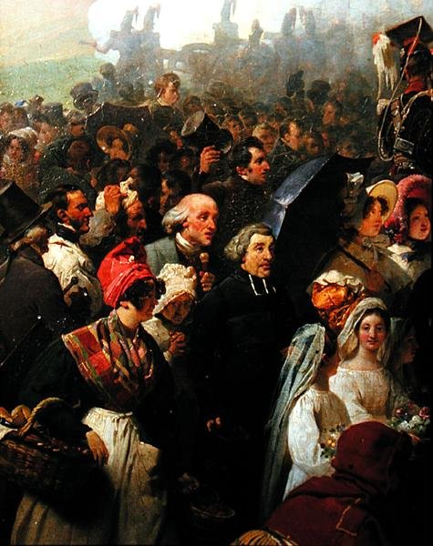 Król Ludwik Filip (1773-1850) z wizytą na starym polu bitwy pod Walmy, 8 czerwca 1831 (olej na płótnie) (szczegół) autorstwa Jean Baptiste Mauzaisse
