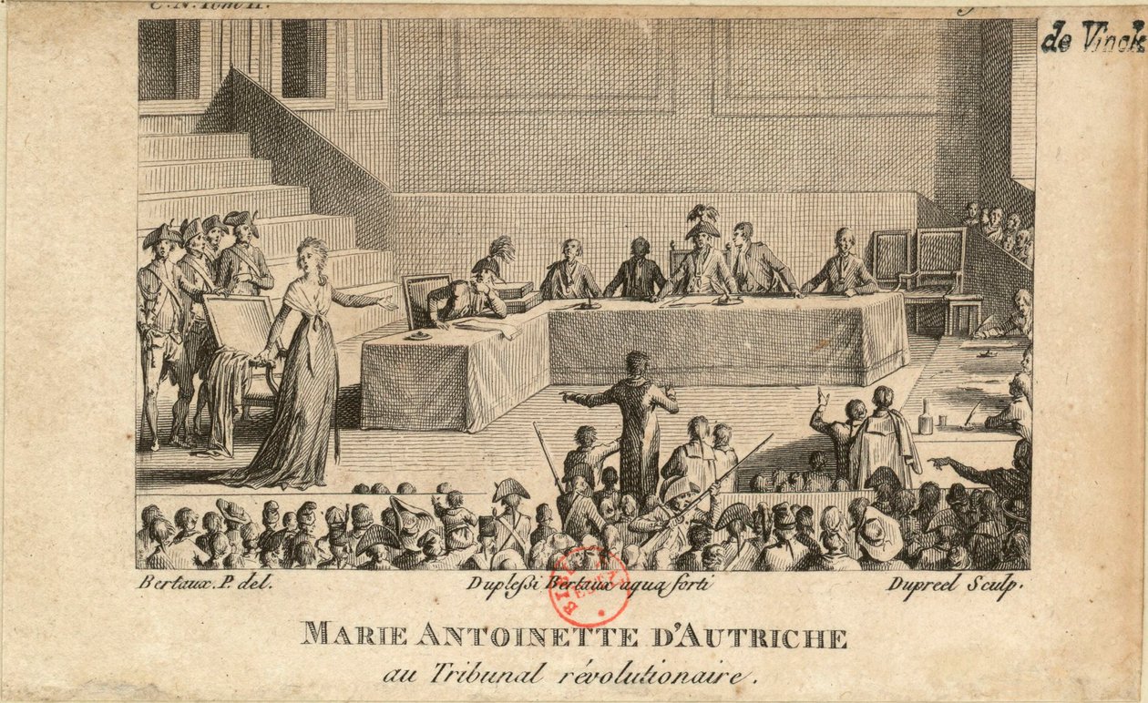 Maria Antonina w Trybunale Rewolucyjnym, 1806. autorstwa Jean Baptiste Michel Dupréel