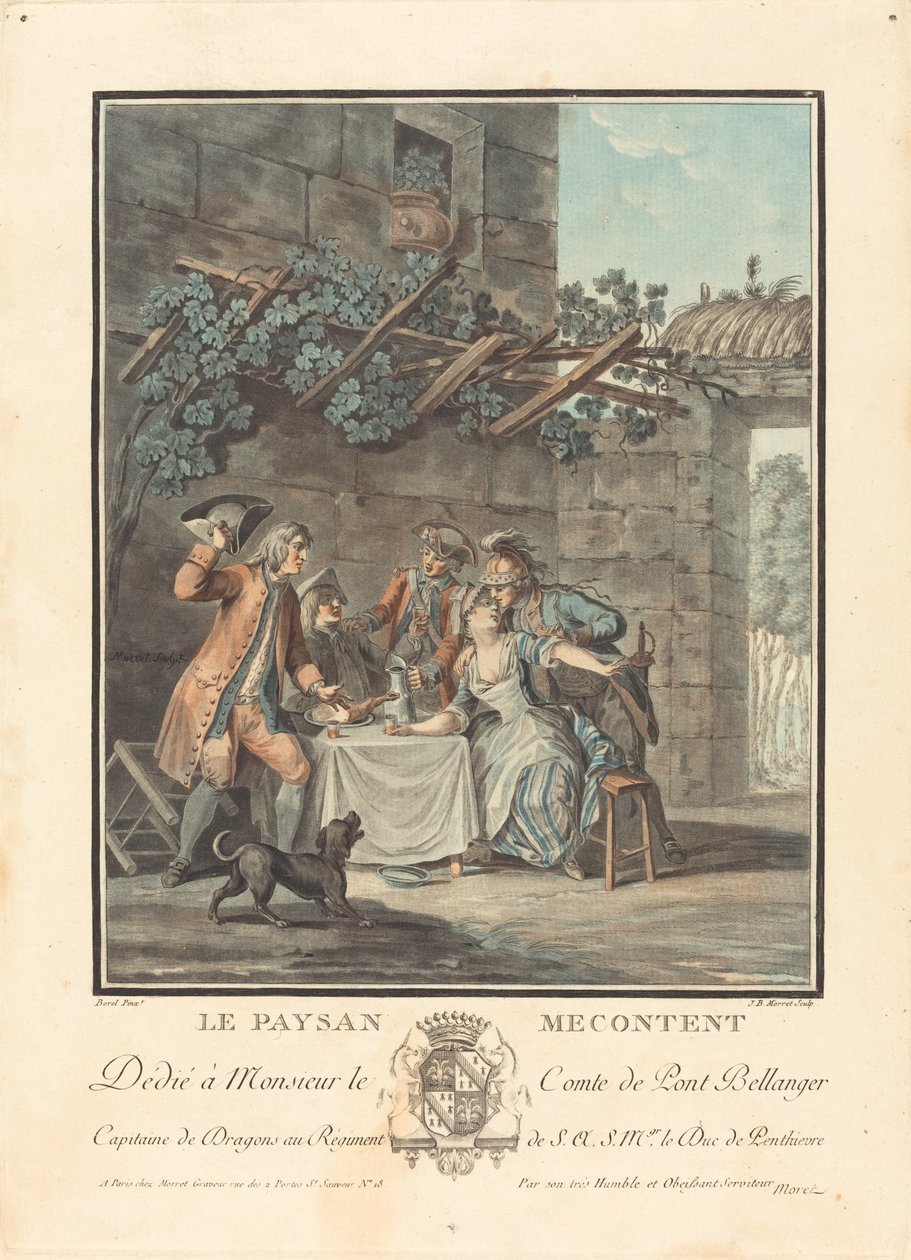 Niezadowolony chłop autorstwa Jean Baptiste Morret after Antoine Borel