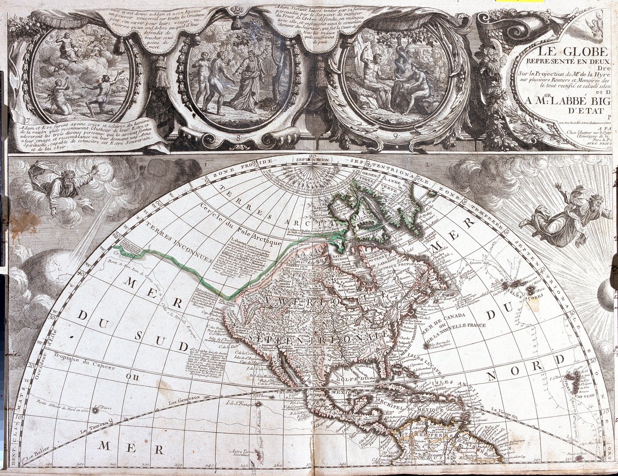 Mapa Ameryki Północnej autorstwa Jean Baptiste Nolin