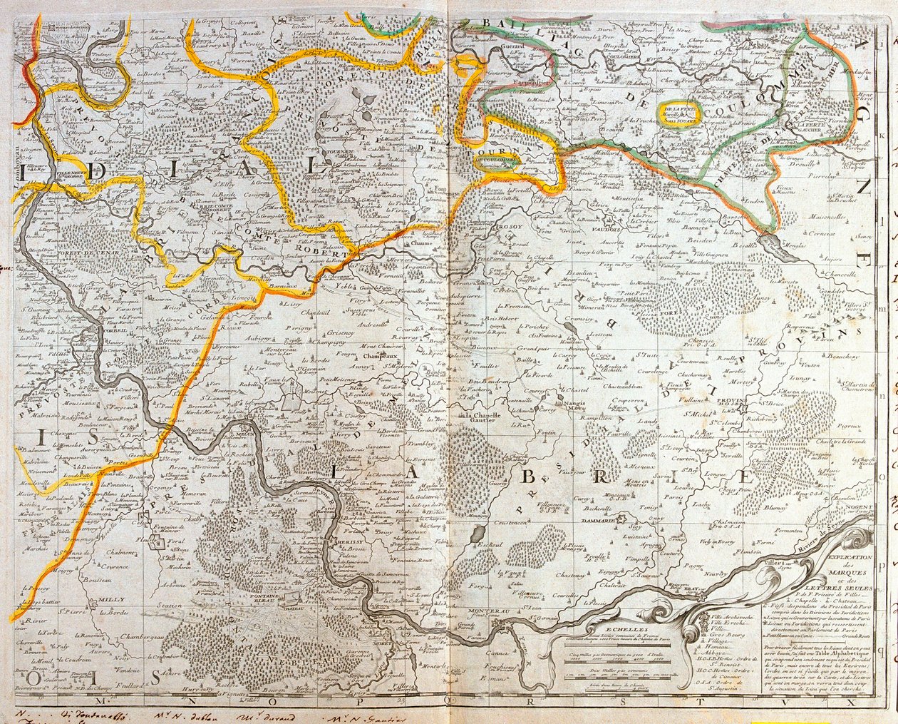 Mapa wschodniej części wyspy Ile de France autorstwa Jean Baptiste Nolin