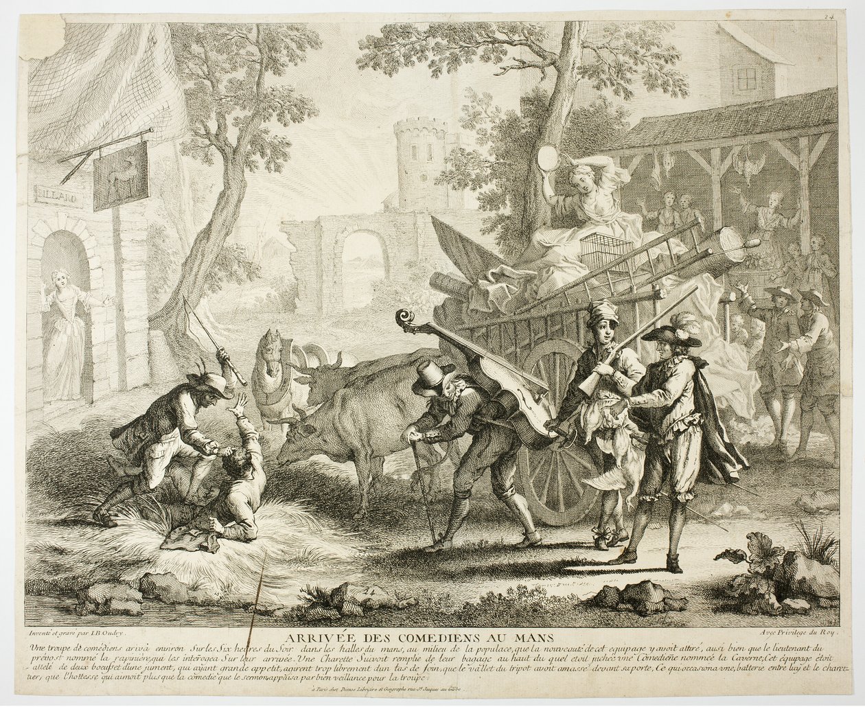 Przybycie komików autorstwa Jean Baptiste Oudry